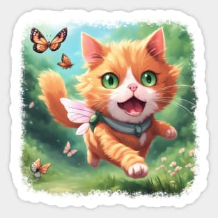 Kawaii Cat Fairy Sticker